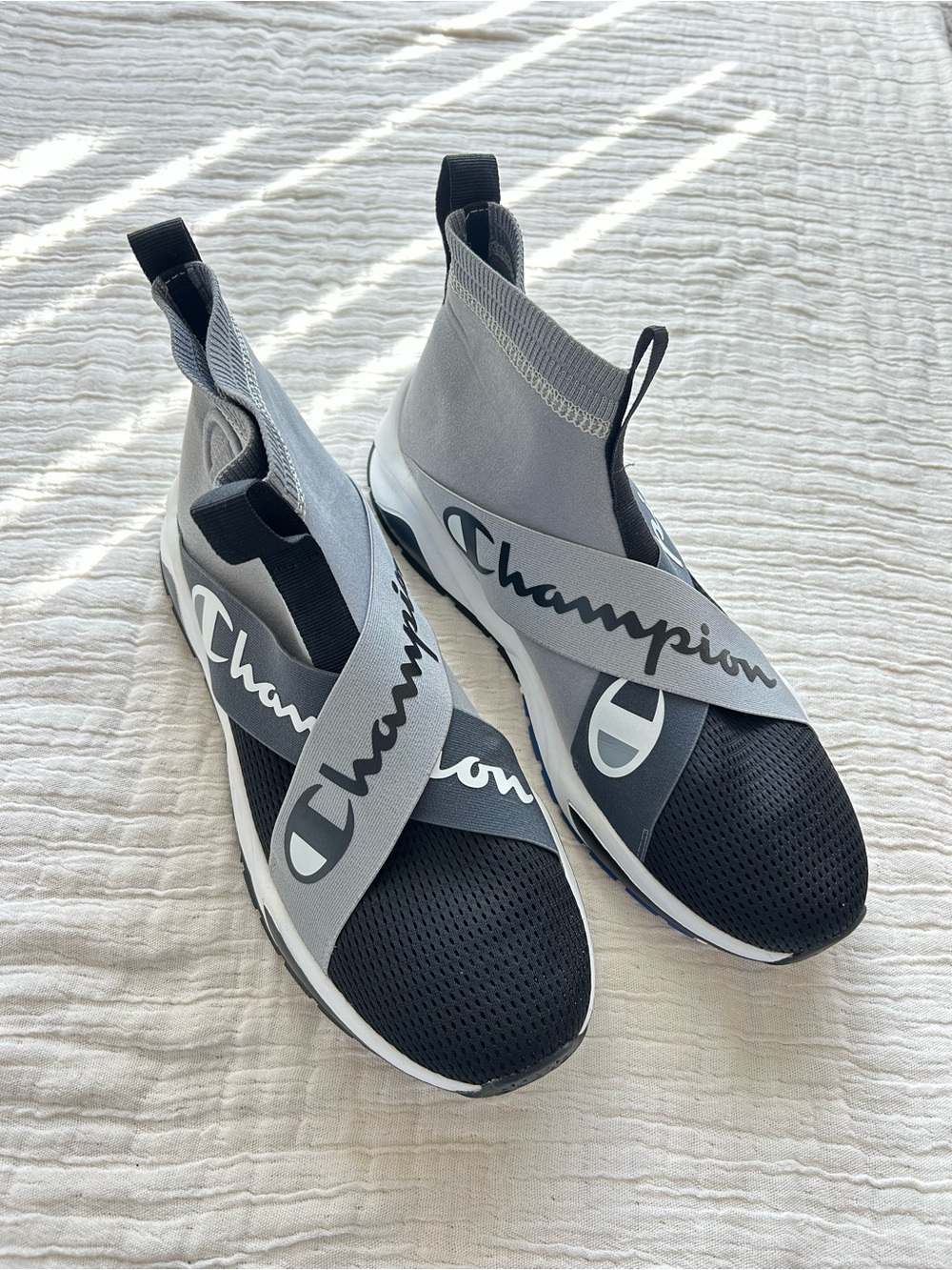 Champion Rally Crossover Black and Gray Athletic Slip-On Sneakers